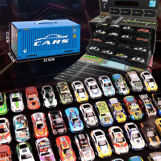 48 Mini Pull-Back Auto's met Ingebouwde Garage Set