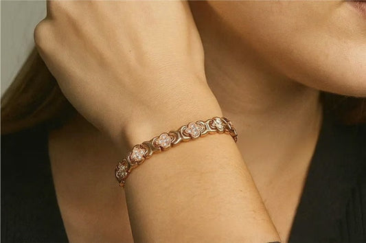 Koperen Bloem Armband